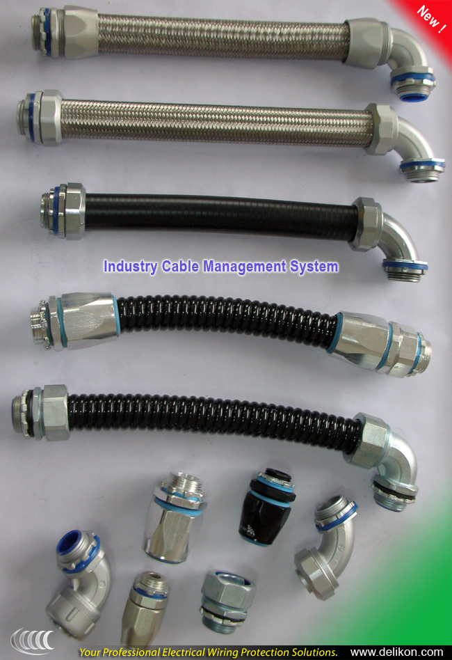 [CN] DELIKON automation electric cable protection flexible conduit FLEXIBLE CONDUIT connector ,flexible conduit fittings,conduit connector,DELIKON your professi